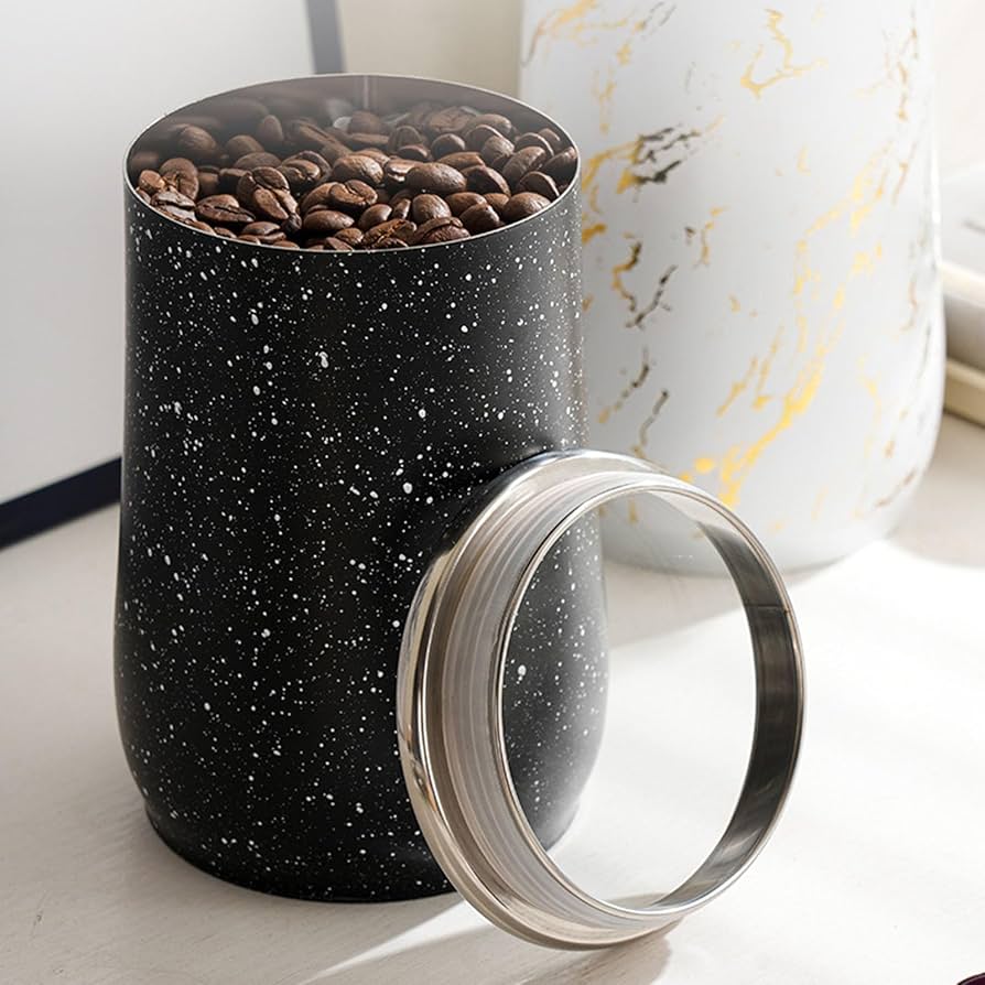 Metal Coffee Bean Container, Airtight Food Jar Container, Modern Marble Design Ceramic Jar, Storage Jar Gift Home Decor Metal Coffee Bean Container, Airtight Food Jar Container, Modern Marble Design Ceramic Jar, Storage Jar Gift Home Decor